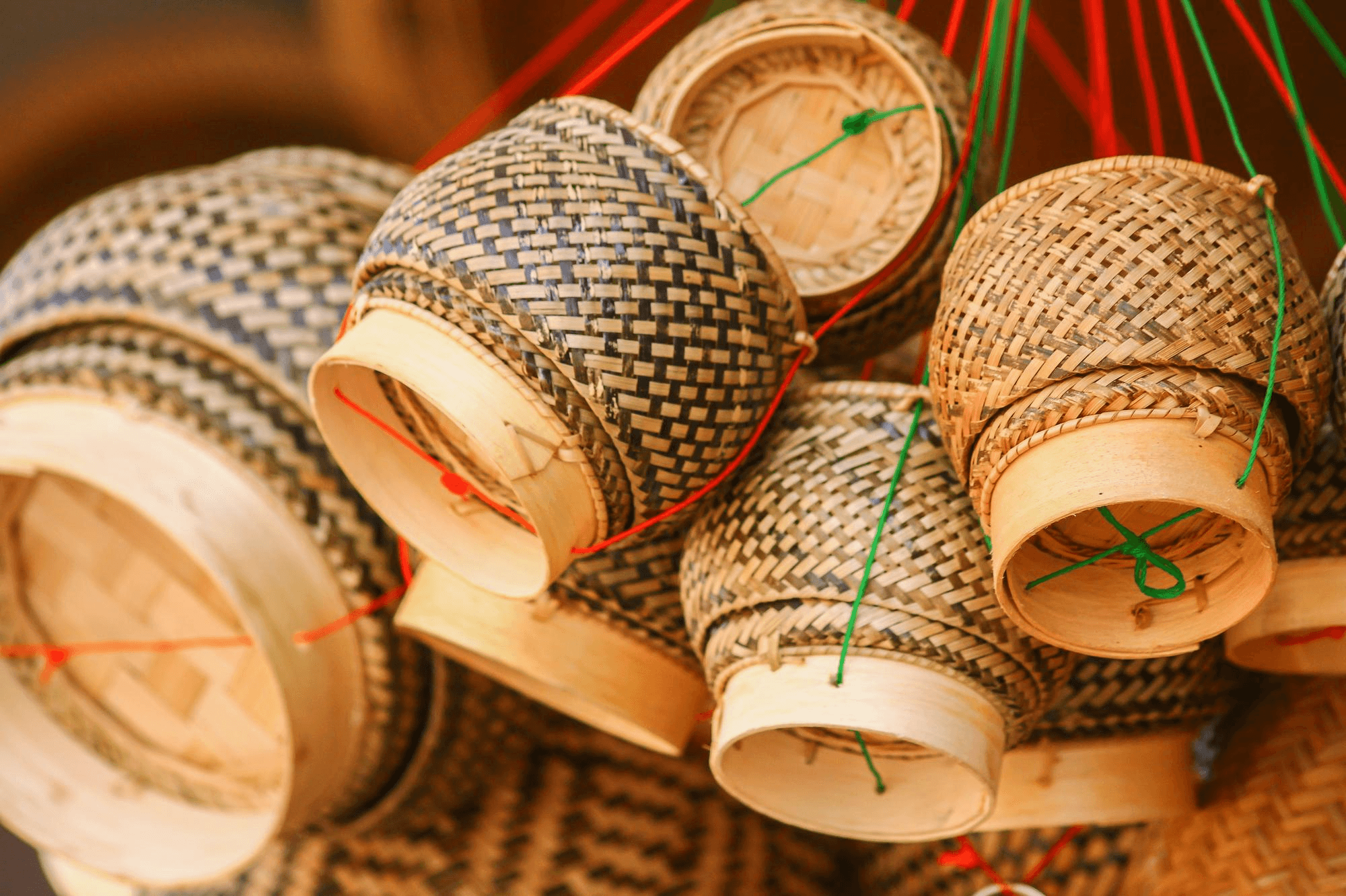 Handwoven bamboo baskets